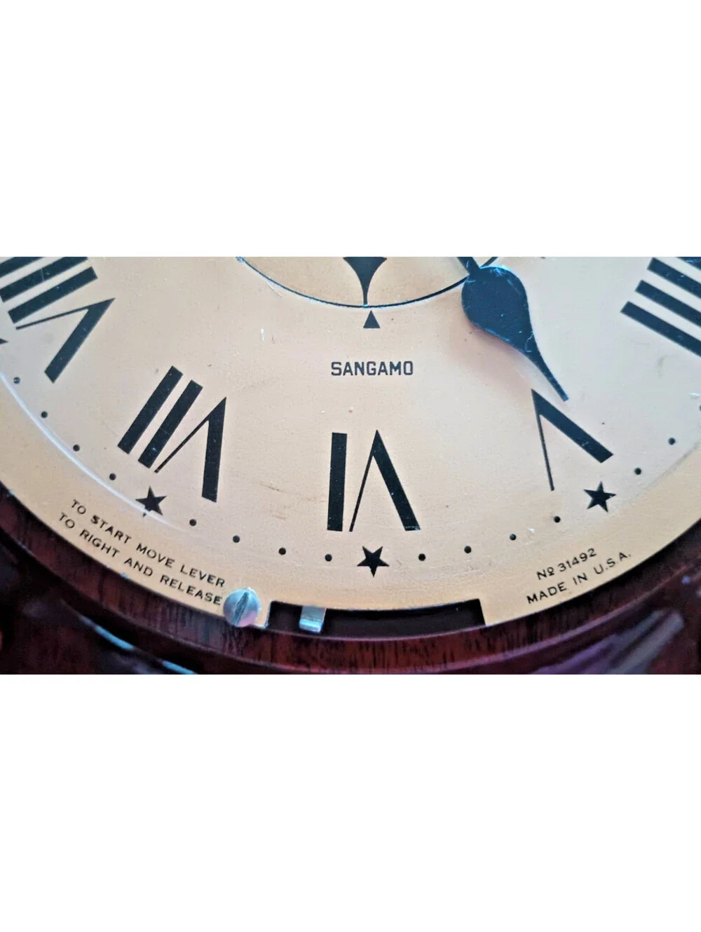 Rare Art Deco 1930s Sangamo Walnut Wall Clock